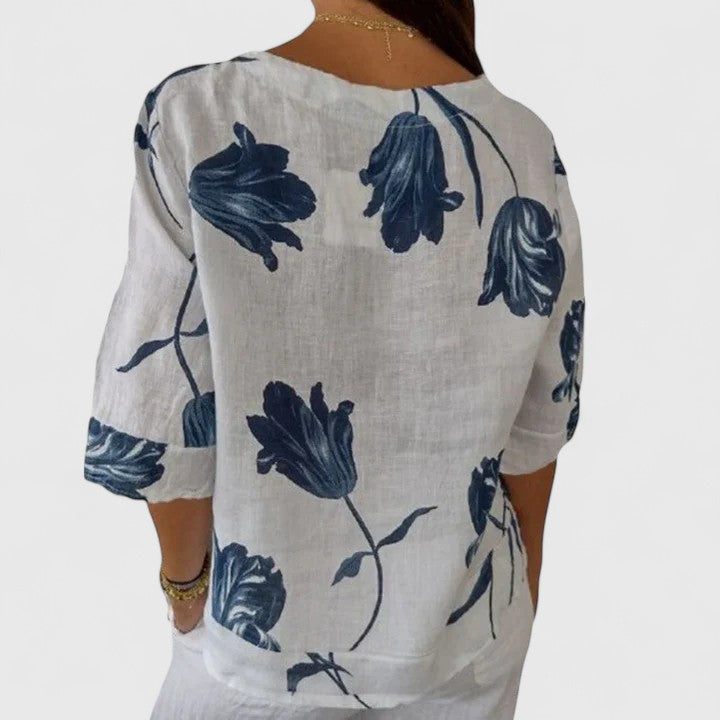 Clara | Elegant Floral Print Blouse
