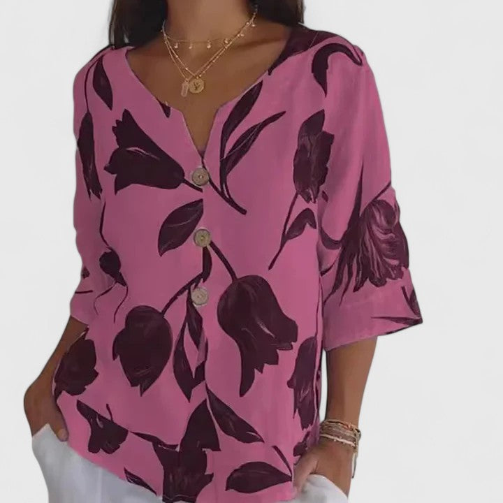 Clara | Elegant Floral Print Blouse