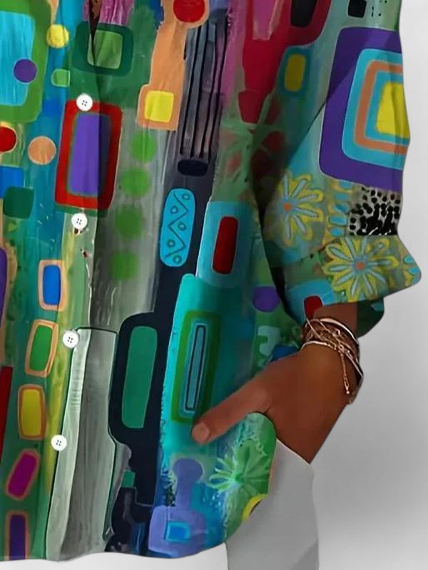 Clara | Elegant Geometric Pattern Blouse